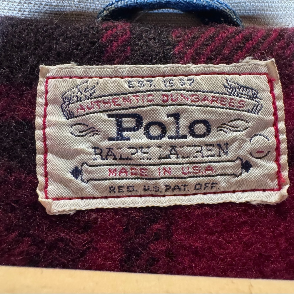 VINTAGE Polo Ralph Lauren authentic Denim Chore Flannel Lined jacket coat L USA! - Picture 14 of 16